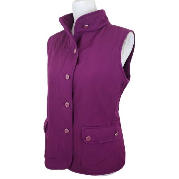 Talbots ~Woman Size S~ Purple Button Up Vest Pockets. - Picture 1 of 12